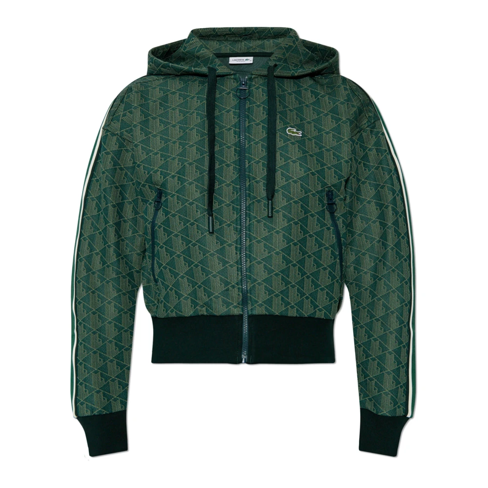 Lacoste Sweatshirt met monogram Green Dames