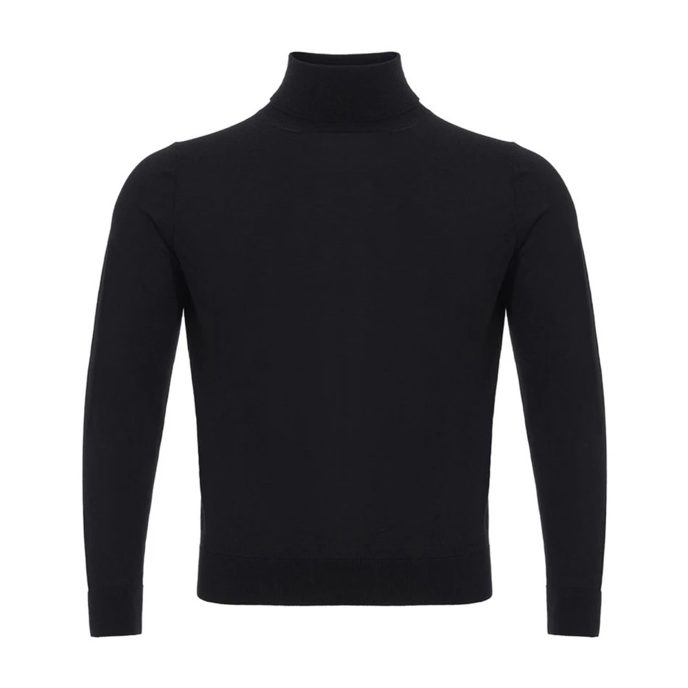 Colombo Luxe Zwarte Cashmere Sweater Black Heren