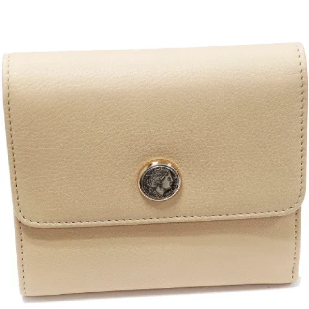 Bvlgari Vintage Pre-owned Leather wallets Beige Dames