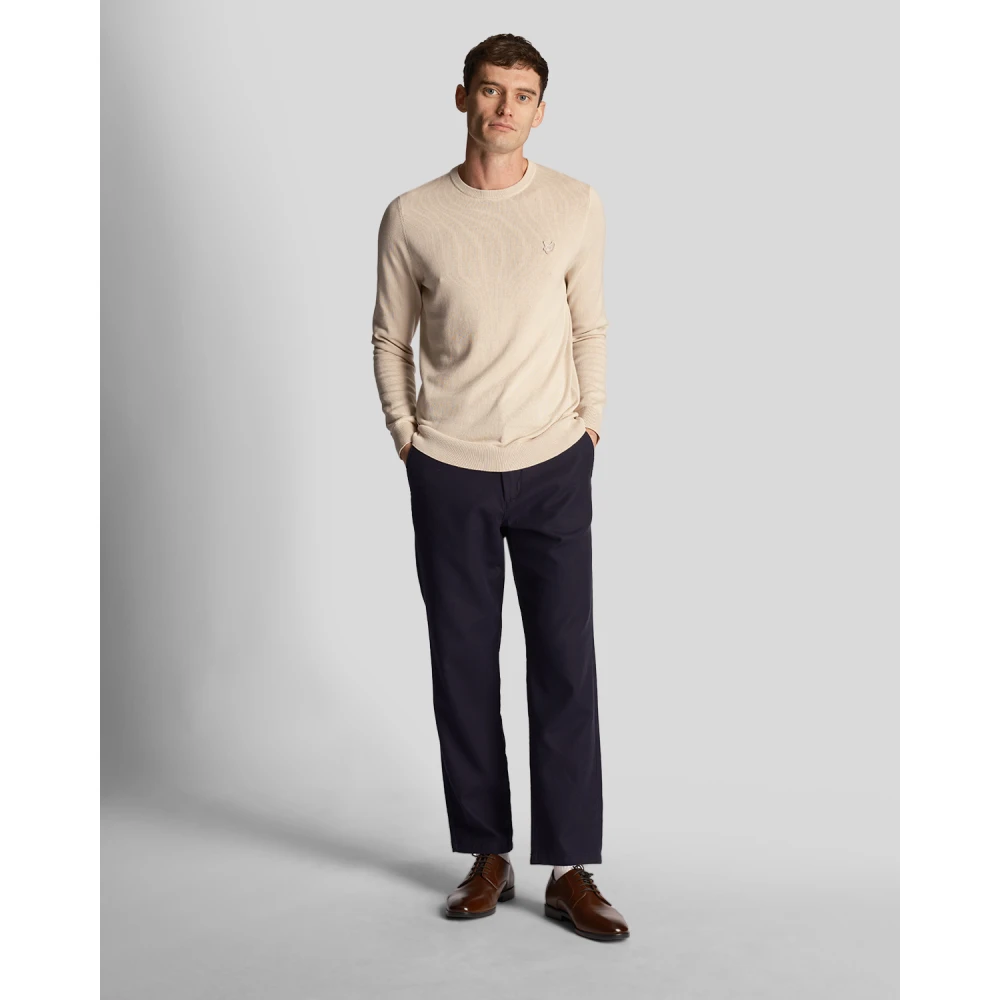 Lyle & Scott Adelaar Crew Neck Katoen Trui Beige Heren