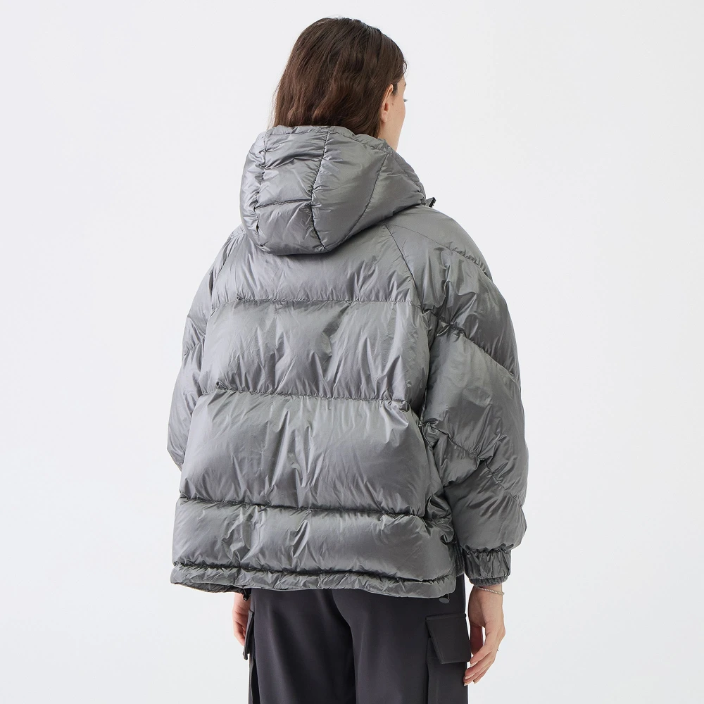 Ermanno Scervino Chique Gewatteerde Jas met Embleem Gray Dames