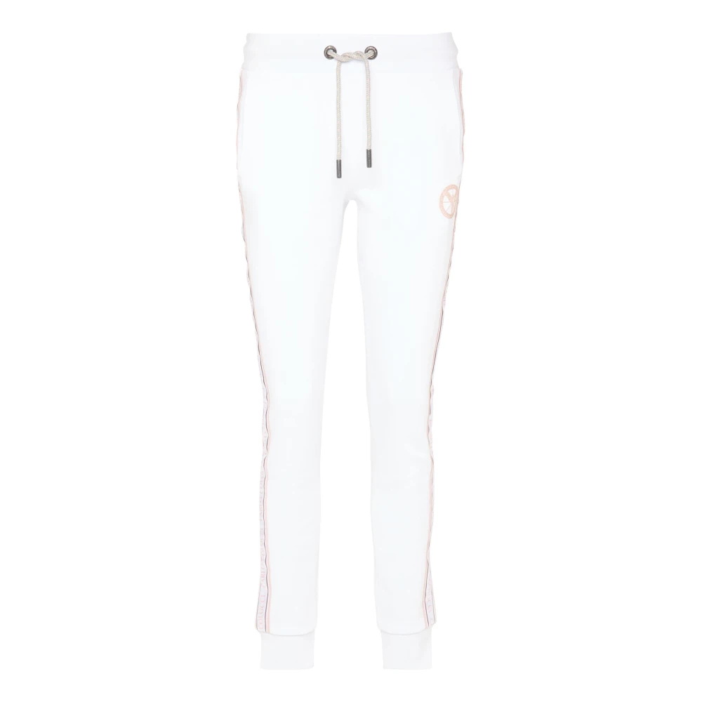 Carlo Colucci Women's White Sweatpants, L, `S Unique Basic Joggers
