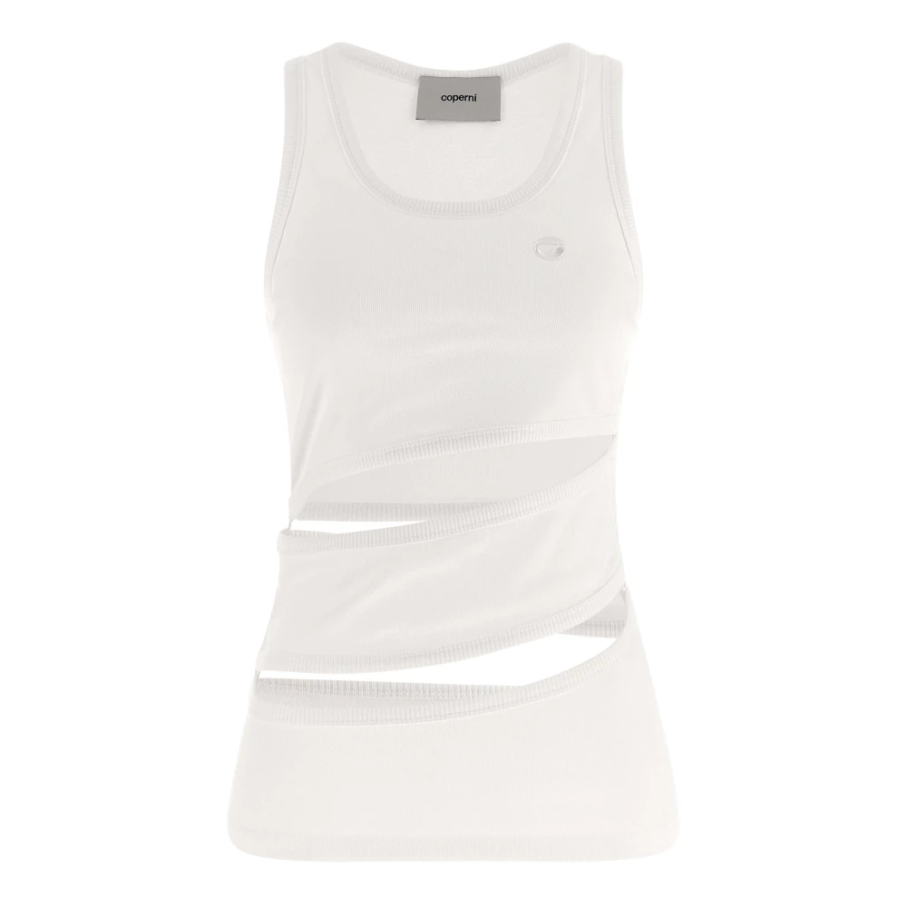 Coperni Women's White Spiral Tank Top - Sleeveless Tops - M - Tops