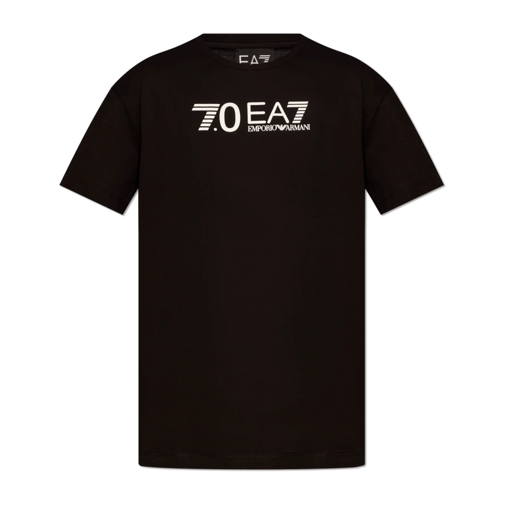 Emporio Armani EA7 T-shirt med logotyp Black, Dam