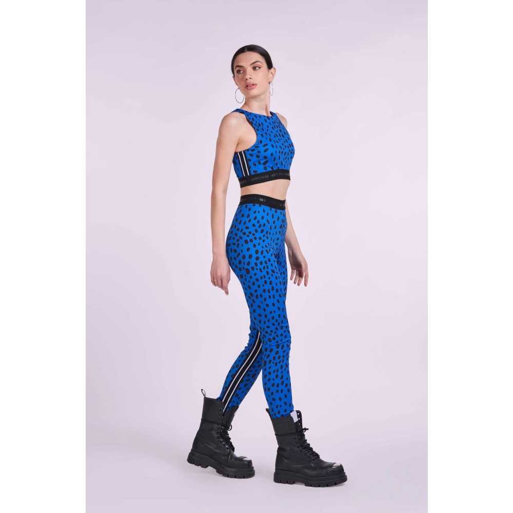 4Giveness Wilde Polka Dot Lycra Bandeau Top Blue Dames