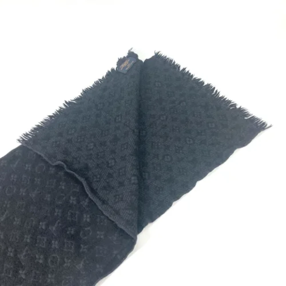Louis Vuitton Vintage Pre-owned Wool scarves Black Dames