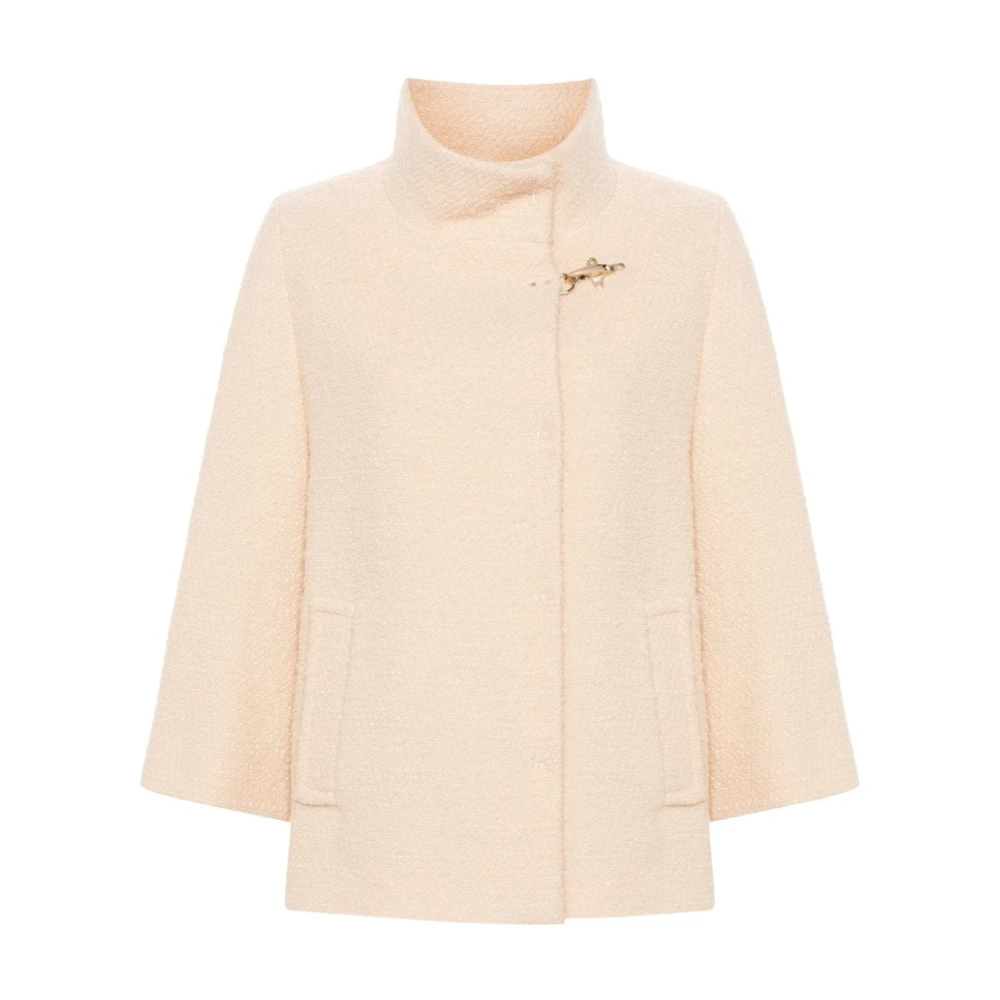Fay Hoge hals wollen jas roze Pink Dames
