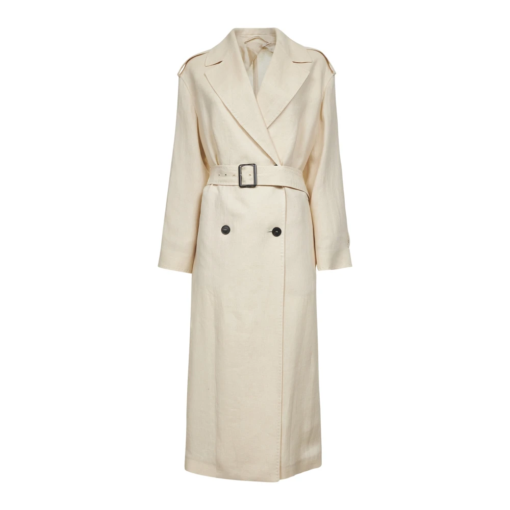Max Mara Studio Women's Beige Belted Coat - Belted Coats - Xs - Coats