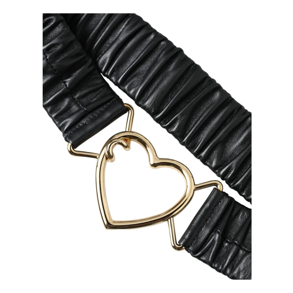 Dolce & Gabbana Hart Gesp Leren Riem Black Dames