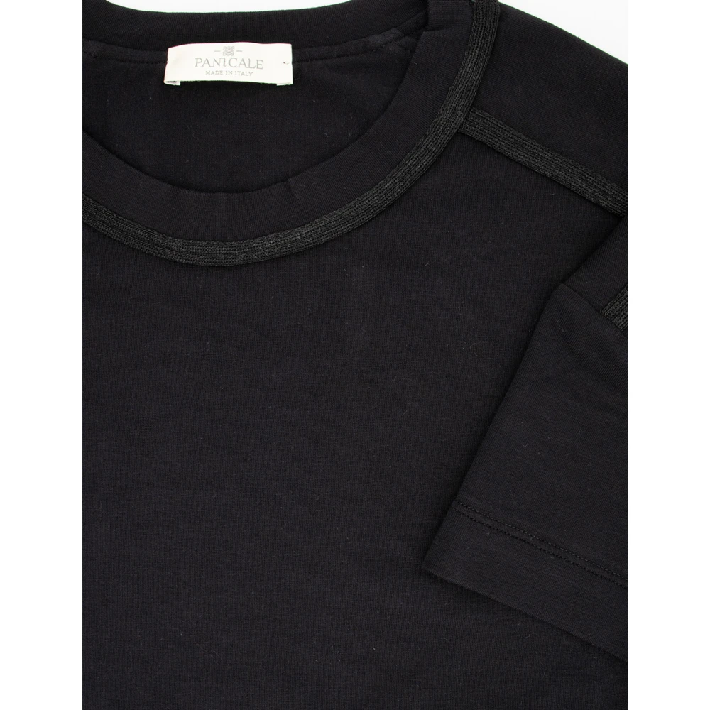 Panicale T-shirt met reliëfprofielen Black Dames