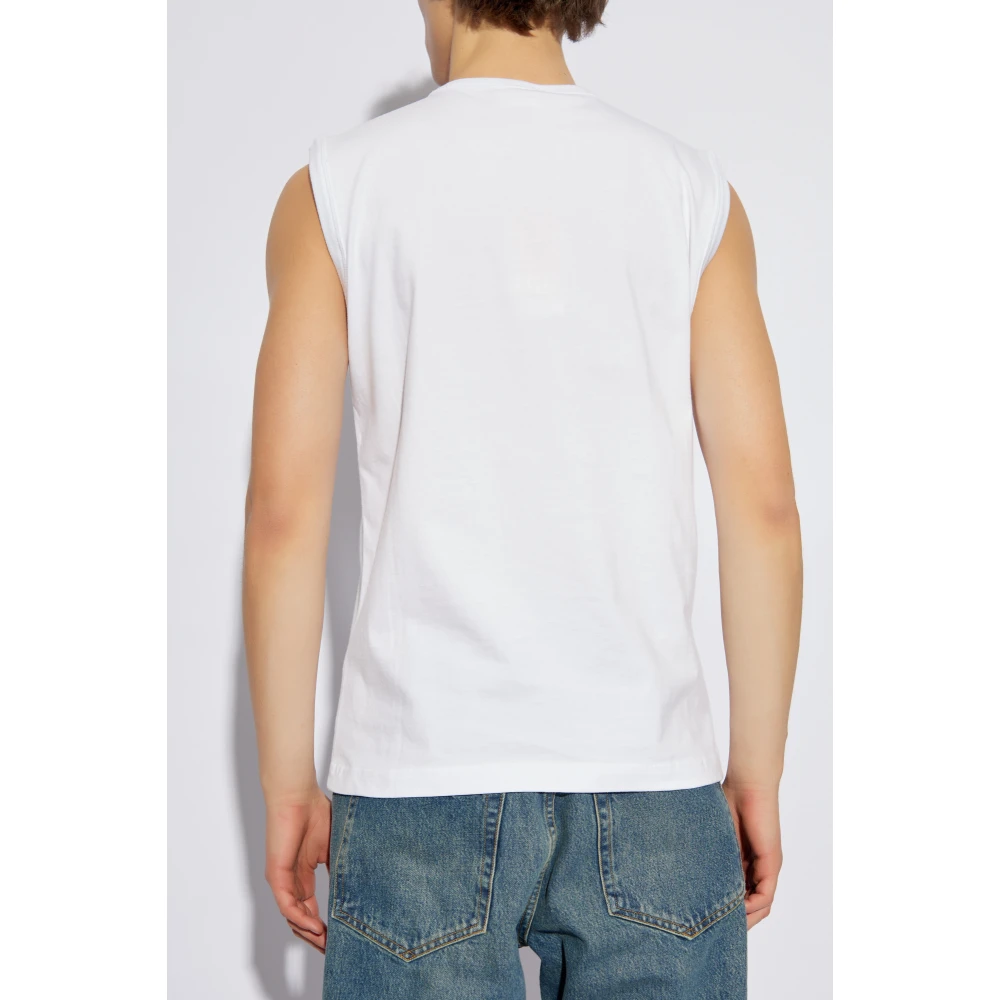Diesel Mouwloos T-shirt T-Bisco-Bigoval White Heren