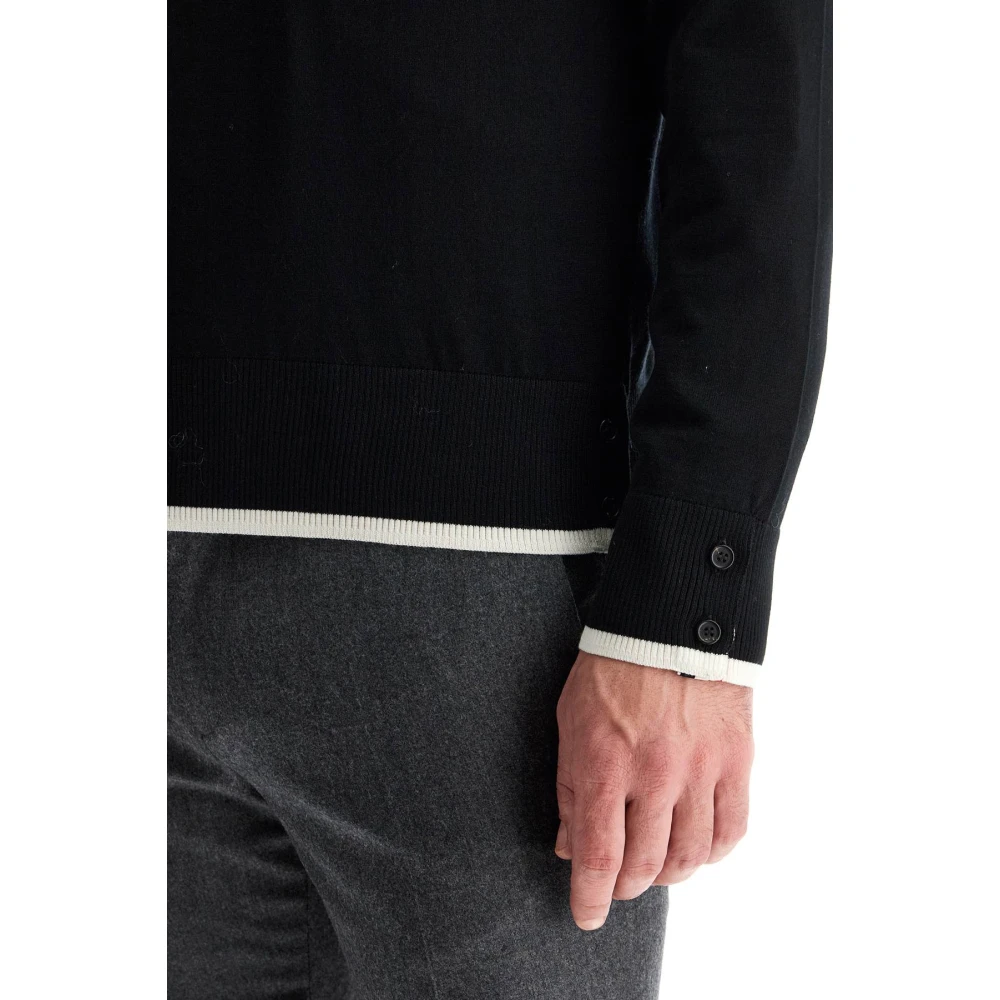 Thom Browne 4-bar wollen trui pullover sweater Black Heren