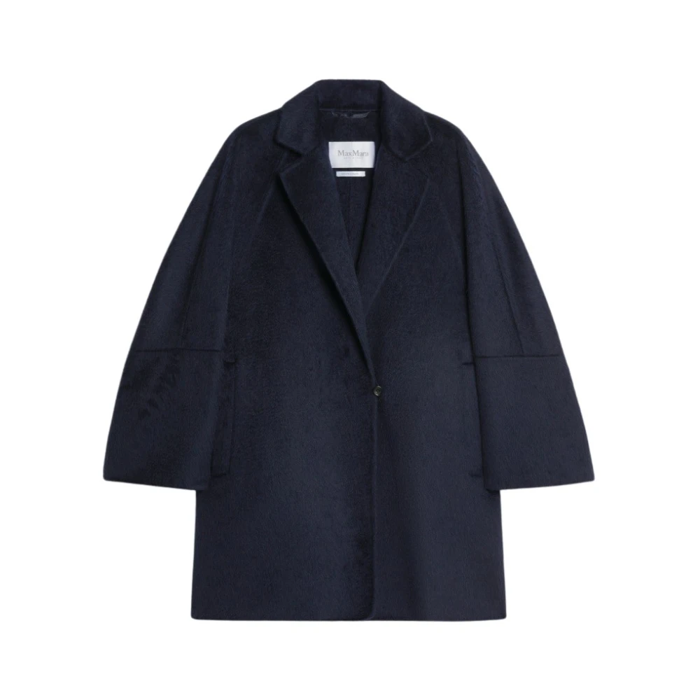 Max Mara Blauwe Wollen Jas Sequoia Stijl Blue Dames