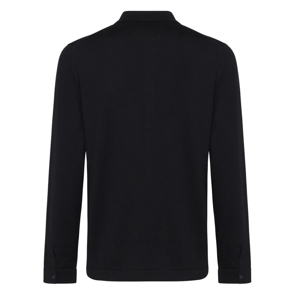 Zanone Blauwe Wol Knoopshirt Blue Heren