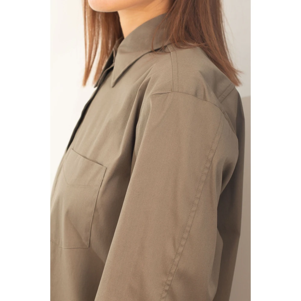 pinko Poplin Zakoverhemd in Corea Stijl Beige Dames