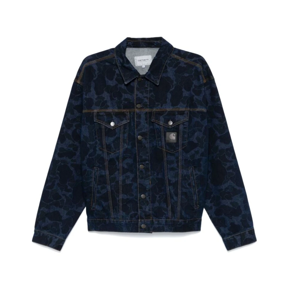 Carhartt WIP Indigo Camo Denim Jack Blue Heren