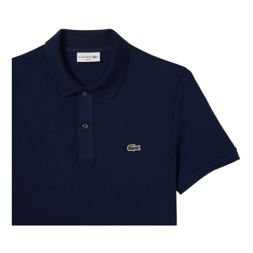 Lacoste Slim Fit Piqué Polo Shirt Navy Blue Heren