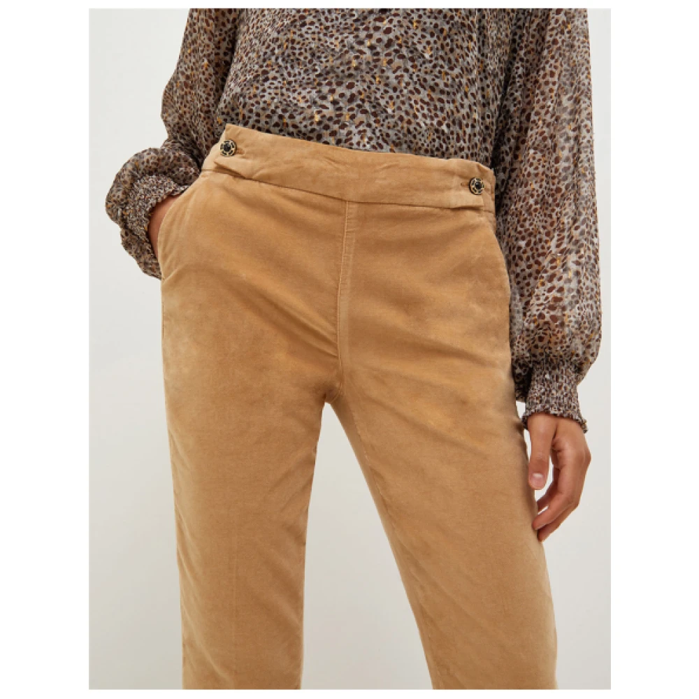 Liu Jo Gingerly Veloursbroek Beige Dames