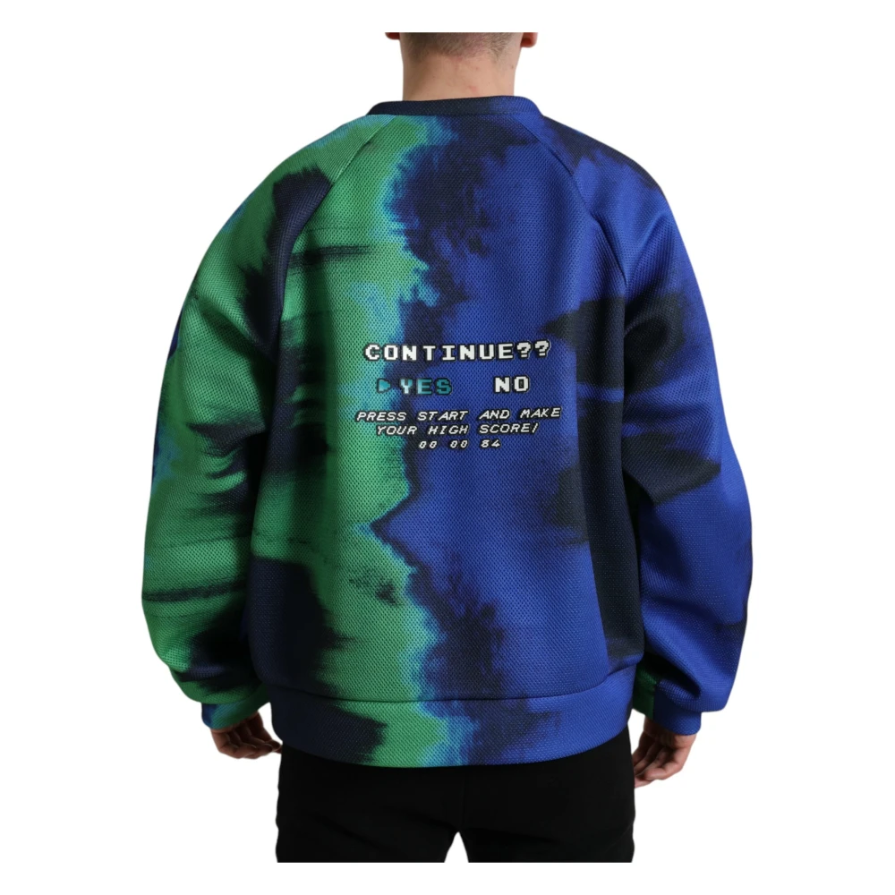 Dolce & Gabbana Multicolor Grafische Trui met Ronde Hals Multicolor Heren