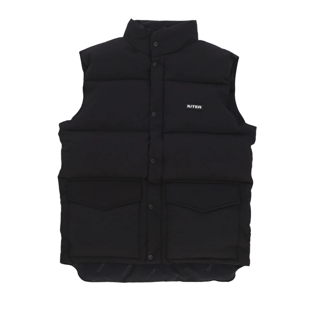 Iuter Zwarte Puff Vest Streetwear Jas Man Black Heren