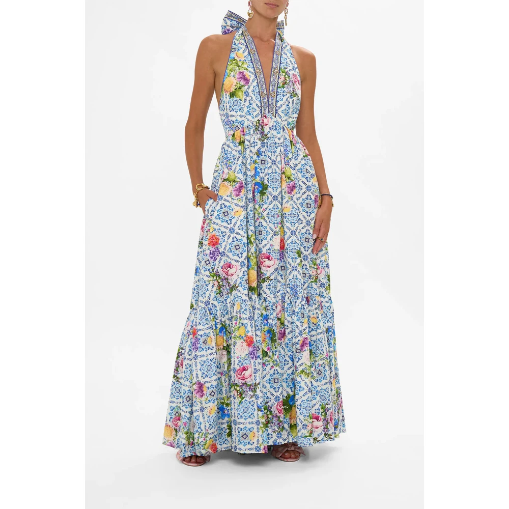Camilla Ruffle Hem Halter Jurk Wall To Wall Wonders Multicolor Dames