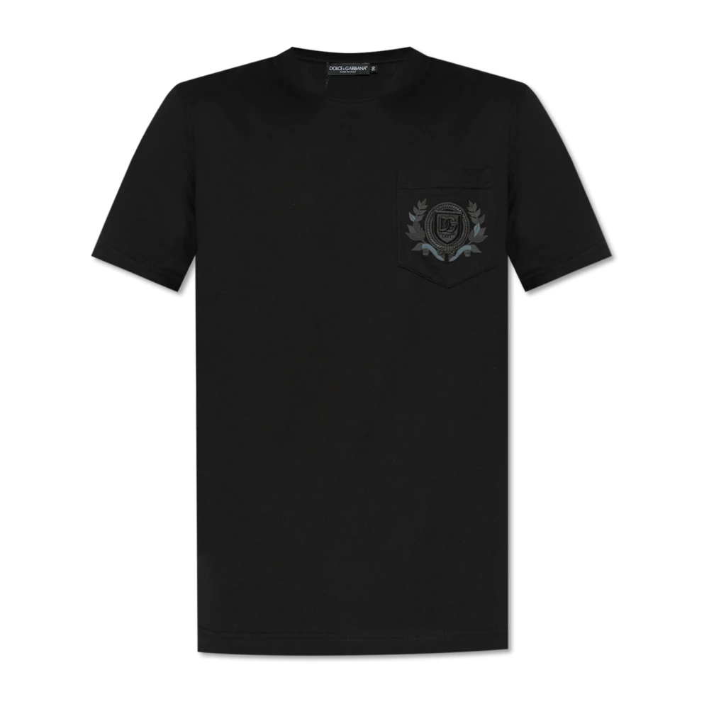 Dolce & Gabbana T-shirt met zak Black Heren