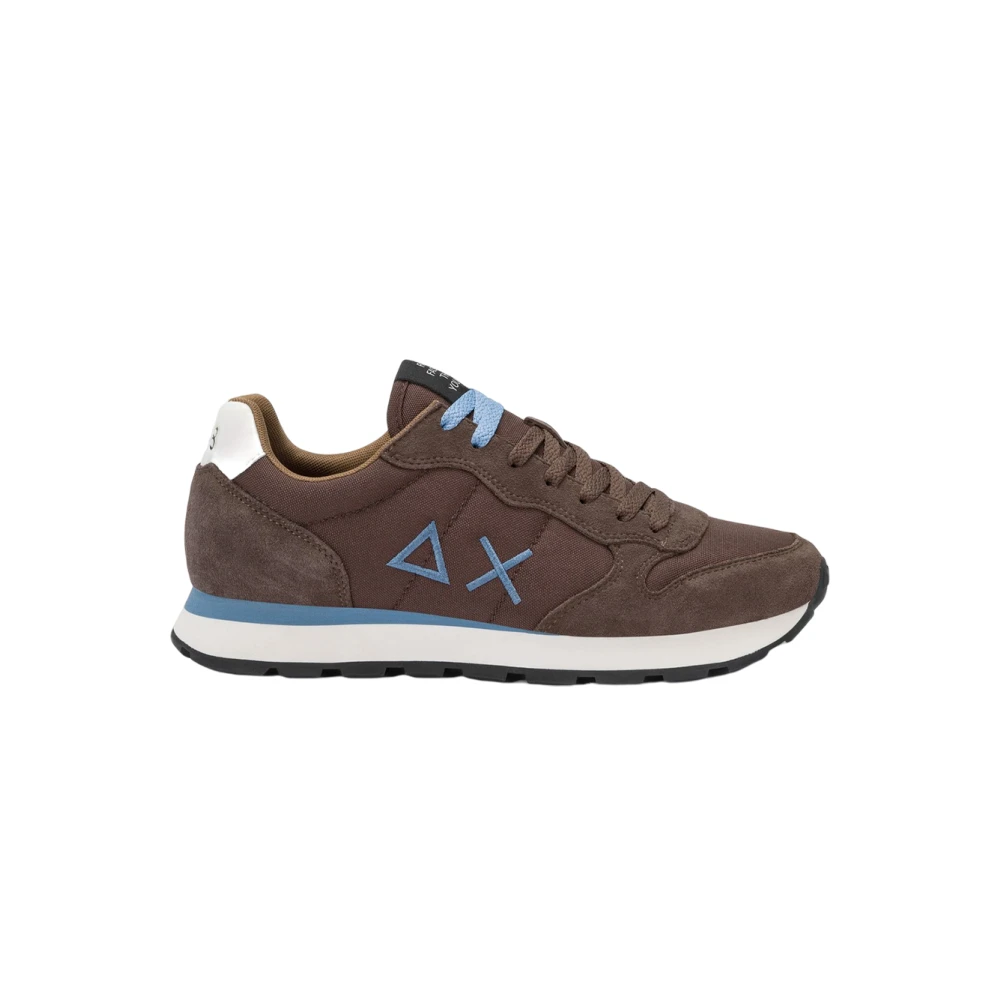 Sun68 Sneakers van nylon en suède met geborduurd logo Heren Schoenen Bruin