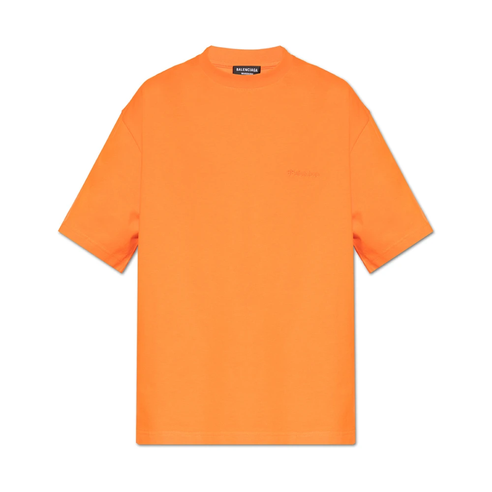 Balenciaga Logo T-shirt Orange Heren