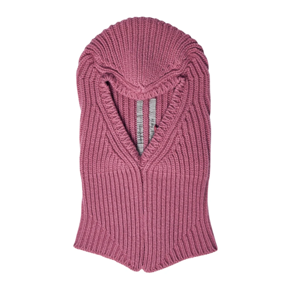 Rick Owens Kasjmier Wol Gebreide Skull Balaclava Pink Dames