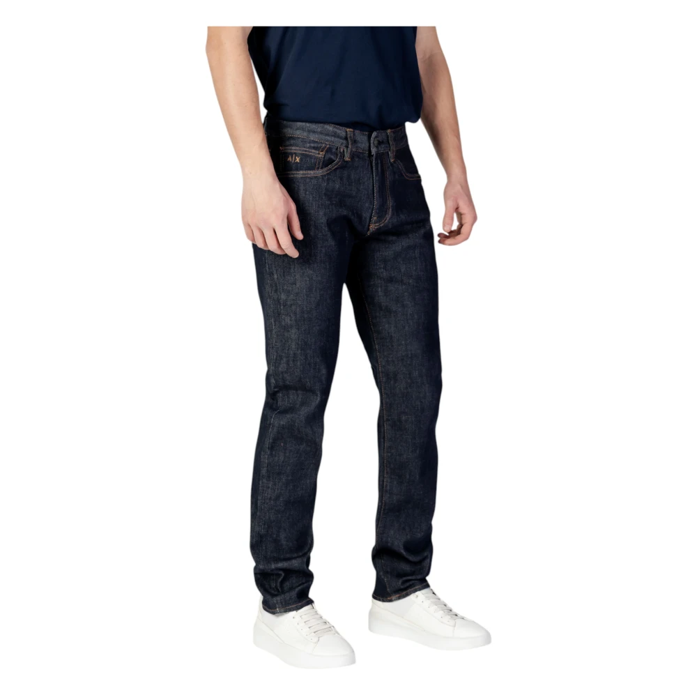 Armani Exchange Blauwe Effen Rits Jeans Lente Zomer Mannen Blue Heren