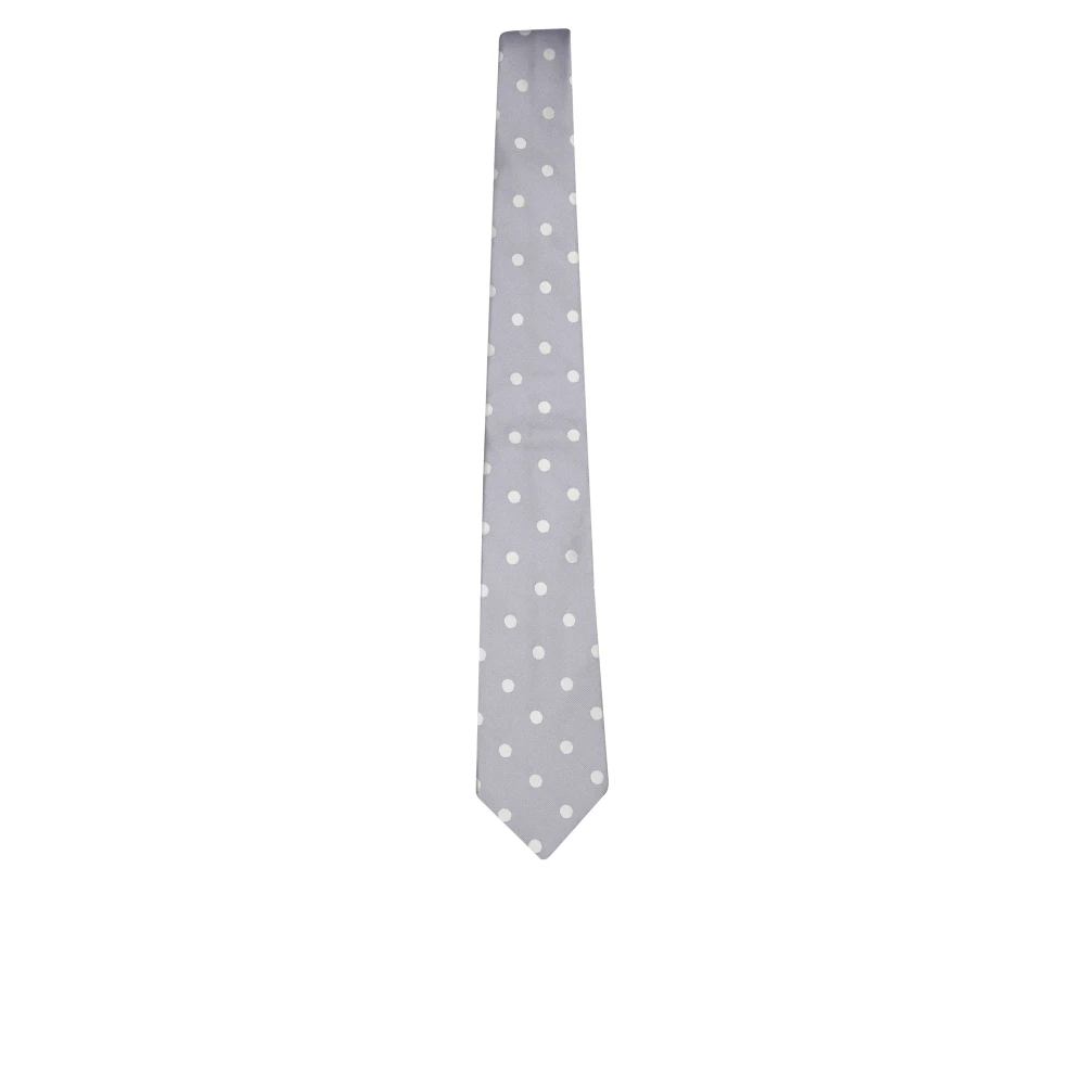 PS By Paul Smith Italiaanse zijden stropdas met polka dot Gray Heren