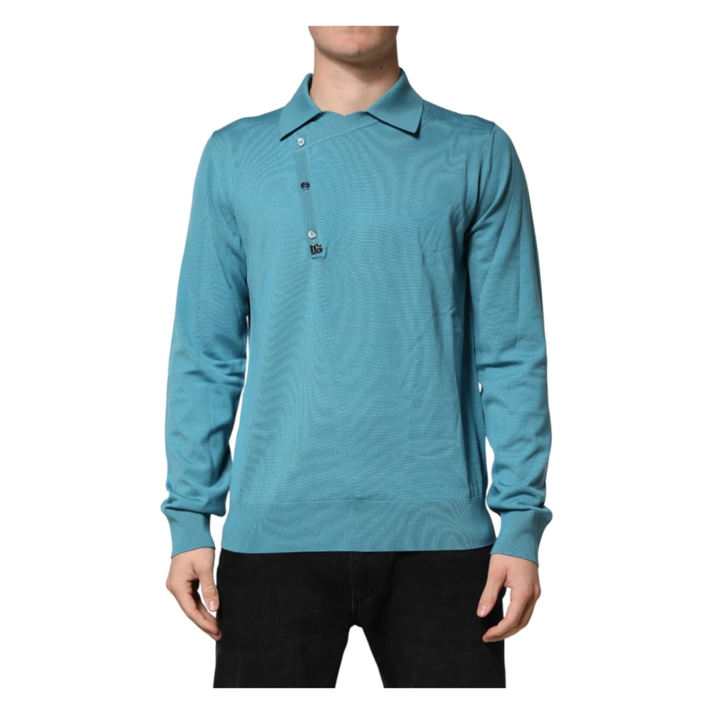 Dolce & Gabbana Uomo Verde Maglia Polo A Maniche Lunghe