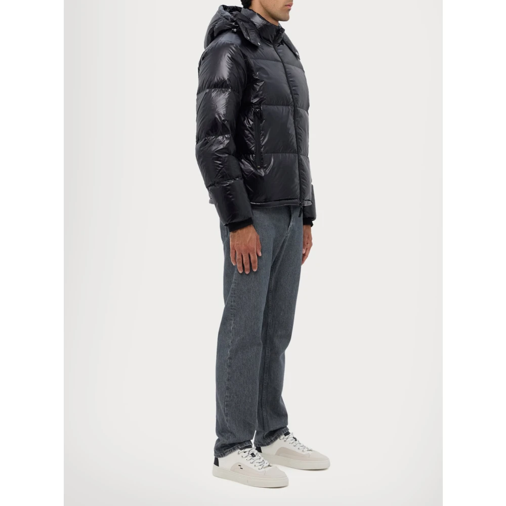 Emporio Armani Zwarte Puffer Hooded Jas Black Heren