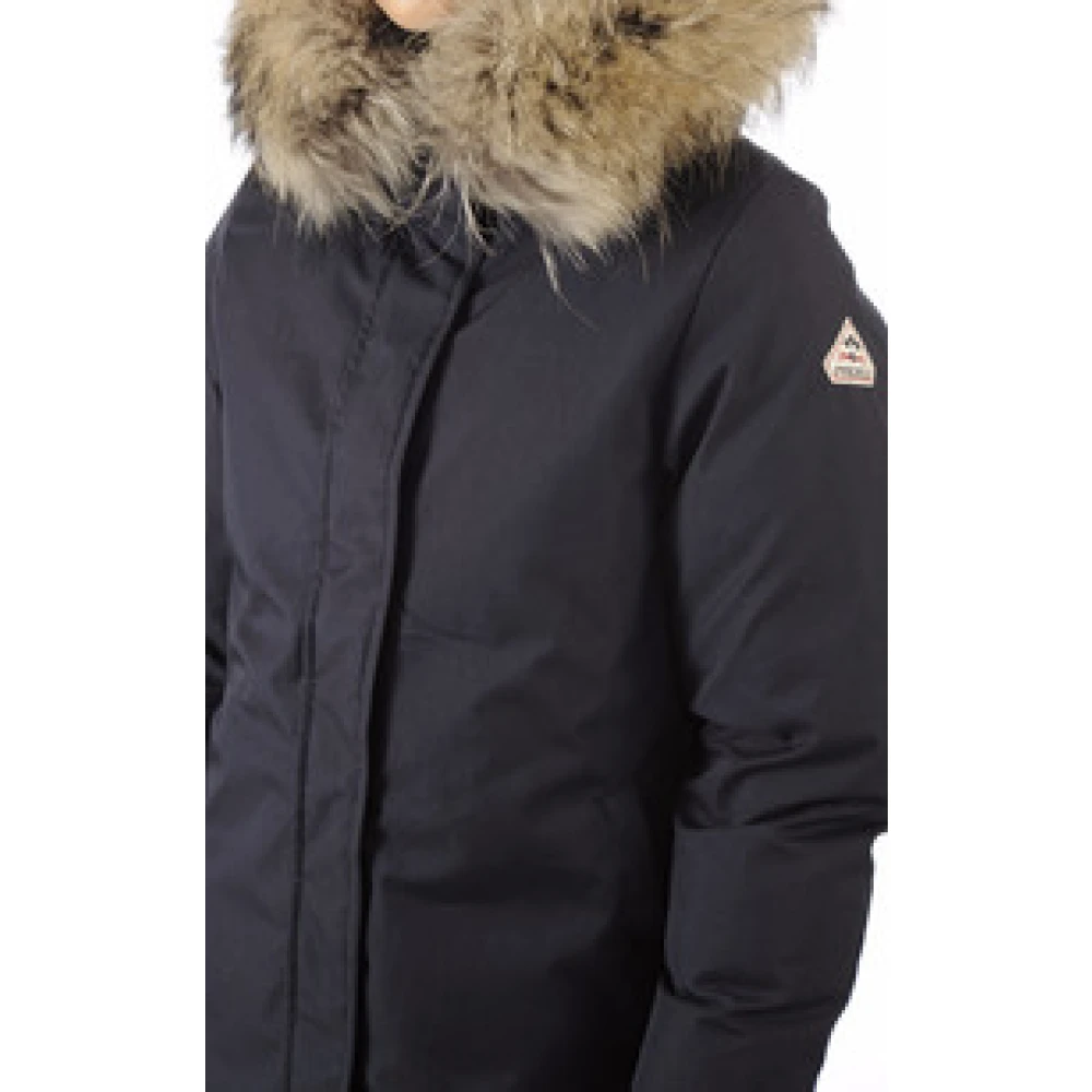 Pyrenex Bordeaux Admiral Parka met wasbeer bont Blue Dames