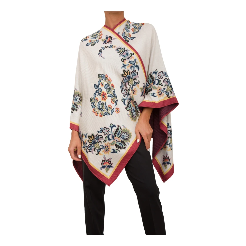 ETRO Witte Dames Capes en Poncho's Multicolor Dames