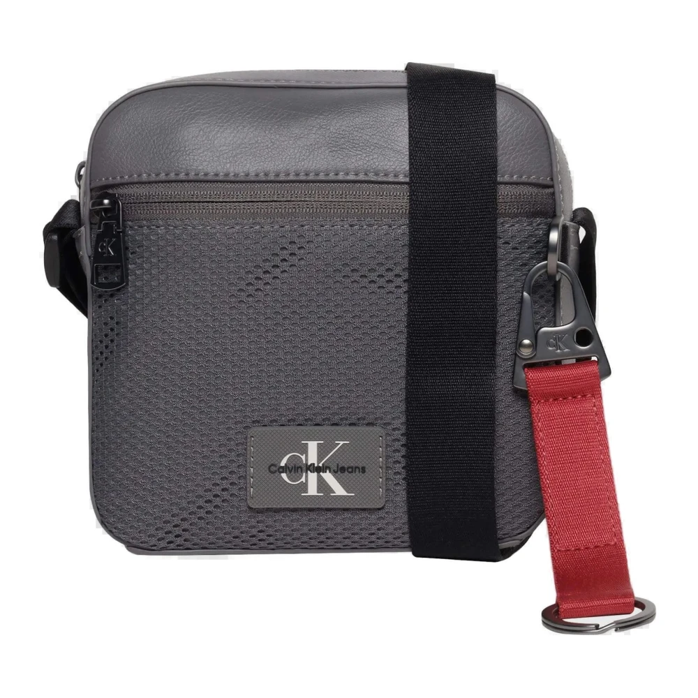Calvin Klein Grijze Schoudertas met ritssluiting Gray Heren