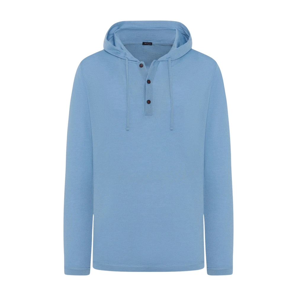 Kiton Kasjmier Hoodie Blue Heren