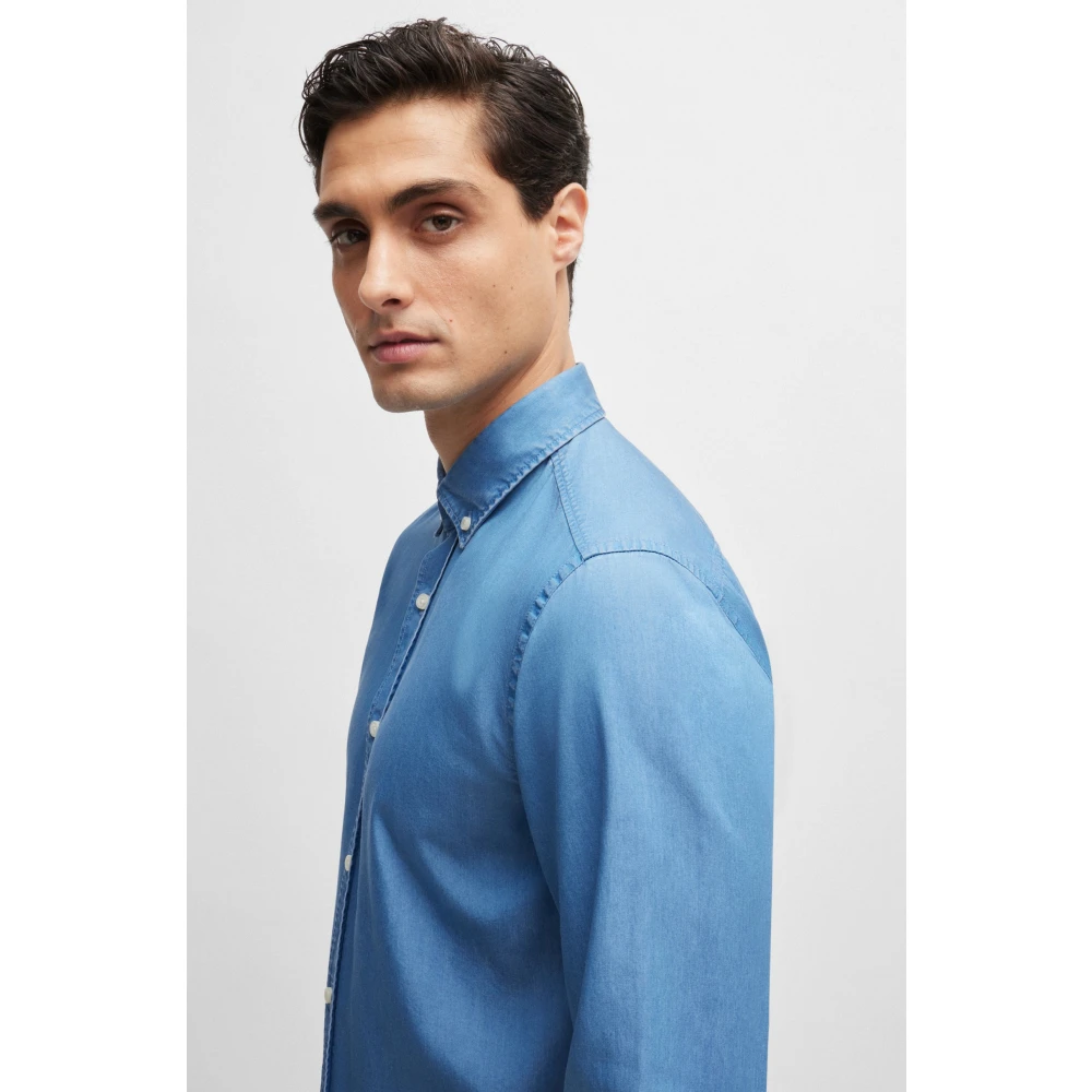 Hugo Boss Casual Shirts Blue Heren