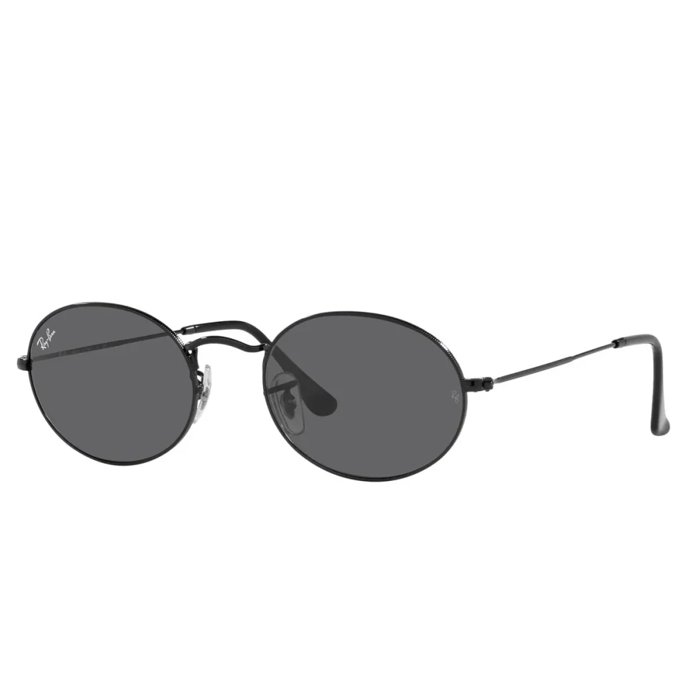 Ray-Ban Unisex Black Sunglasses, 51 Mm, Vintage Oval Sunglasses With Flat Glass Lenses