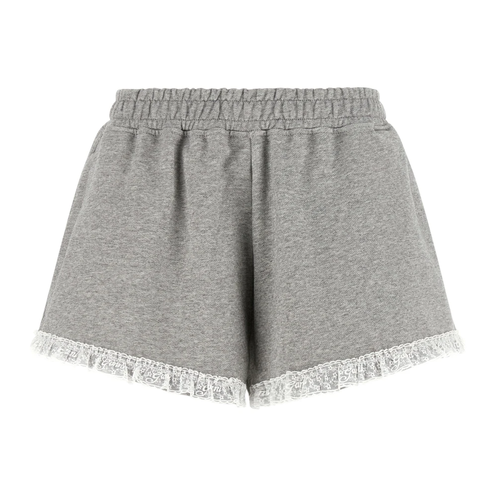 Ganni Gray Short Shorts, Female, M, Isoli Cotton Mélange Shorts
