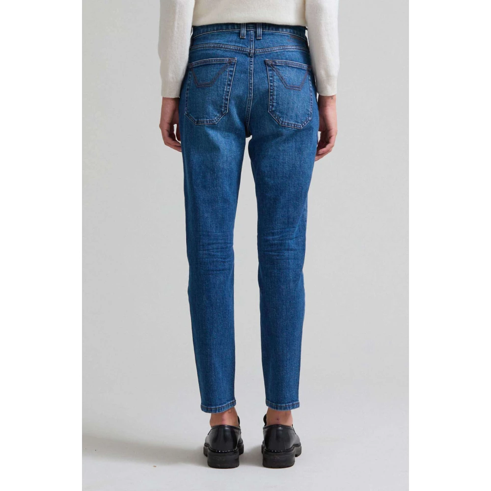 Jeckerson Jaylin 5-pocket slim fit broek met patch Blue Dames