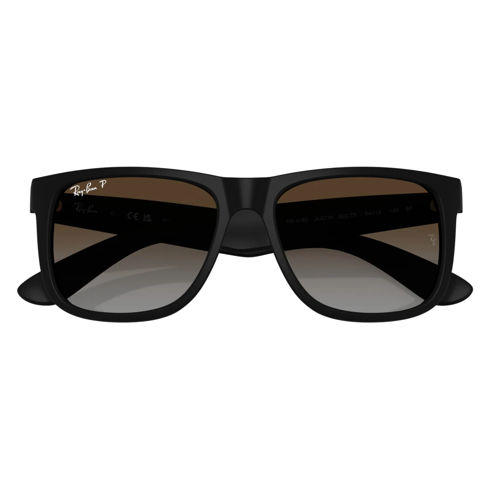 Ray - Ban Black Man Rb4165 Justin 622/T5 Sunglasses Nylon Squared Polarized - Image 2