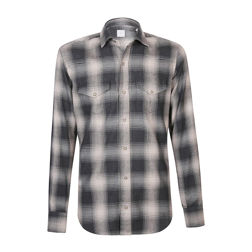 Eleventy Men's Check Cotton Lyocell Shirt