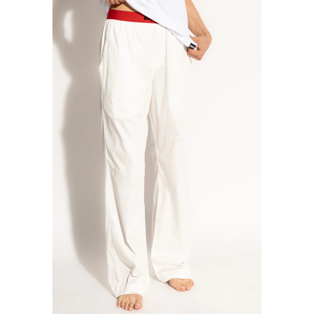 Dsquared2 Pyjamabroek met logo White Dames
