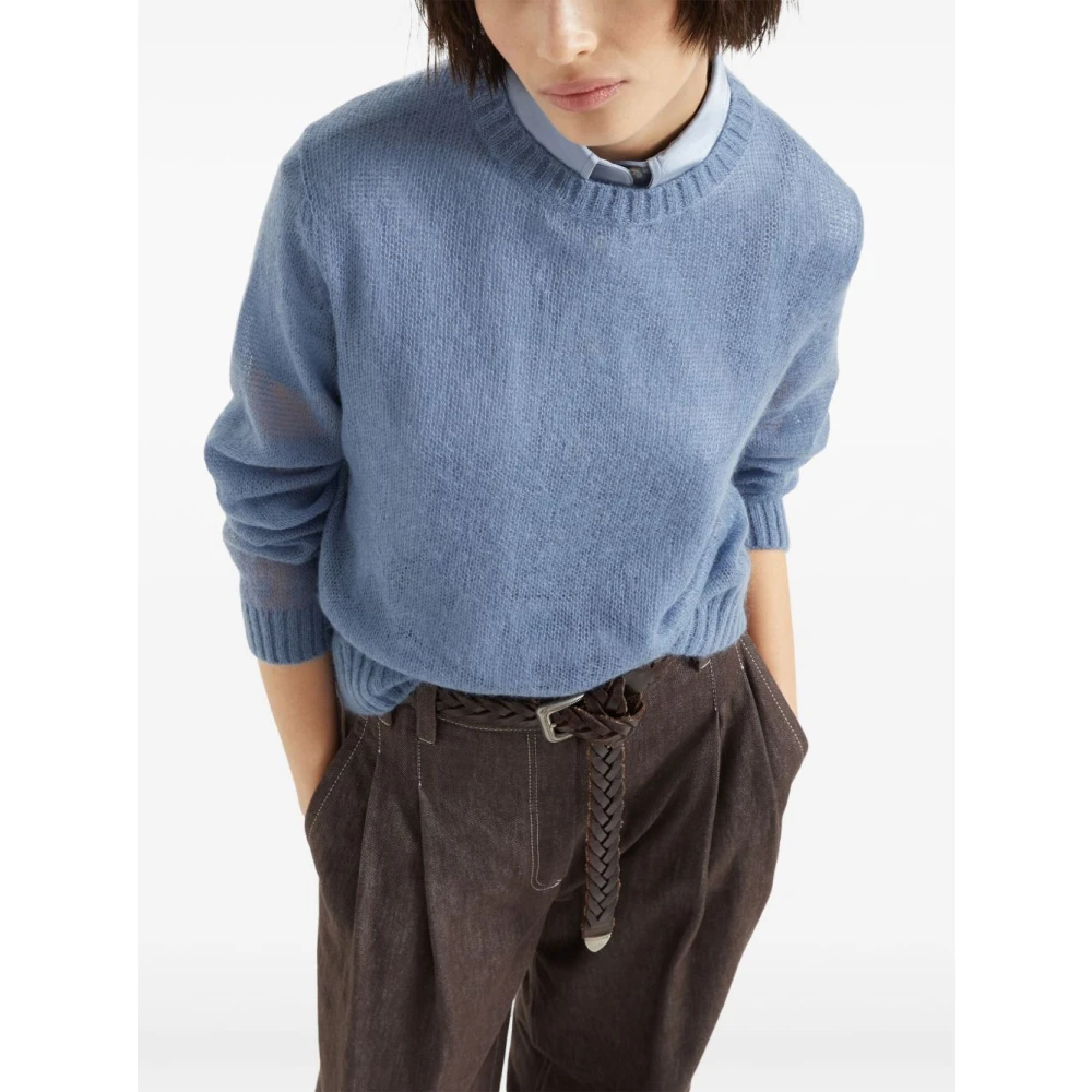 BRUNELLO CUCINELLI Blauwe Avion Sweater Blue Dames