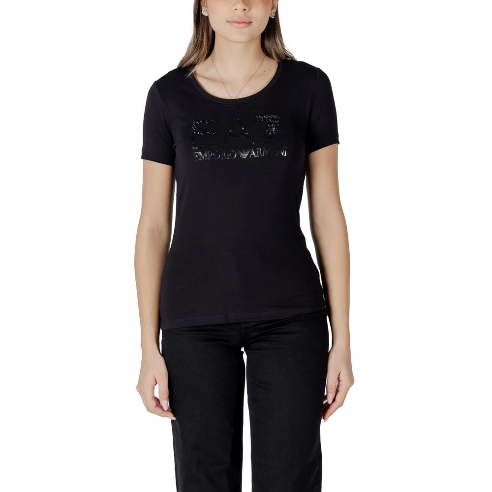 Emporio Armani Ea7 Women's Black T-Shirts, Xs, Short-Sleeve T-Shirt
