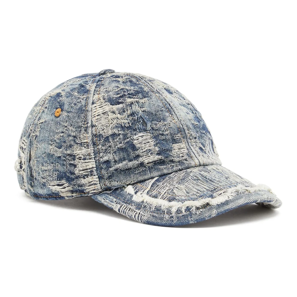 Diesel Blauwe Denim Baseballpet Verstelbare Sluiting Blue Heren