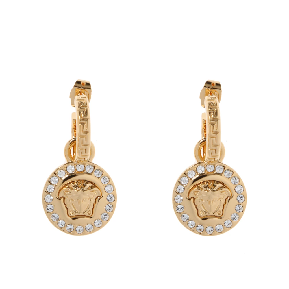 Versace Vrouw Geel Accessoires Dames, One Size, La Medusa Crystal Earrings