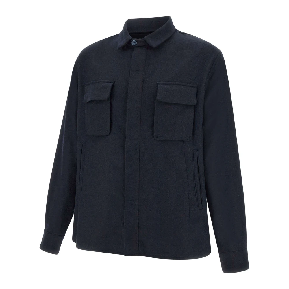 Re-Hash Navy Blauw Wol-Blend Vanni Jas Blue Heren