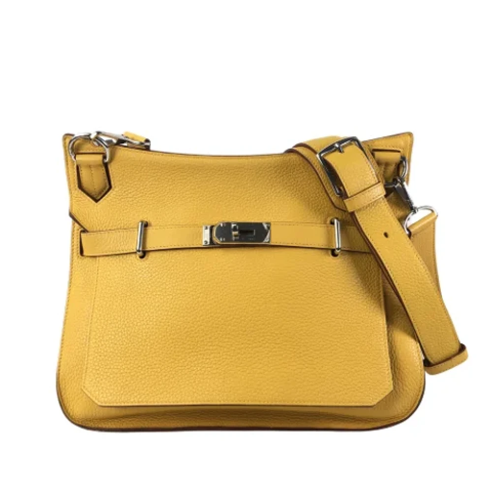 Hermès Vintage Pre-owned Leather crossbody-bags Yellow Dames